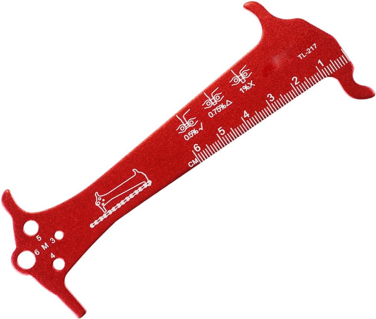 kettingslijtage-indicatortester, multitool-meetinstrument voor alle fietskettingen Rood