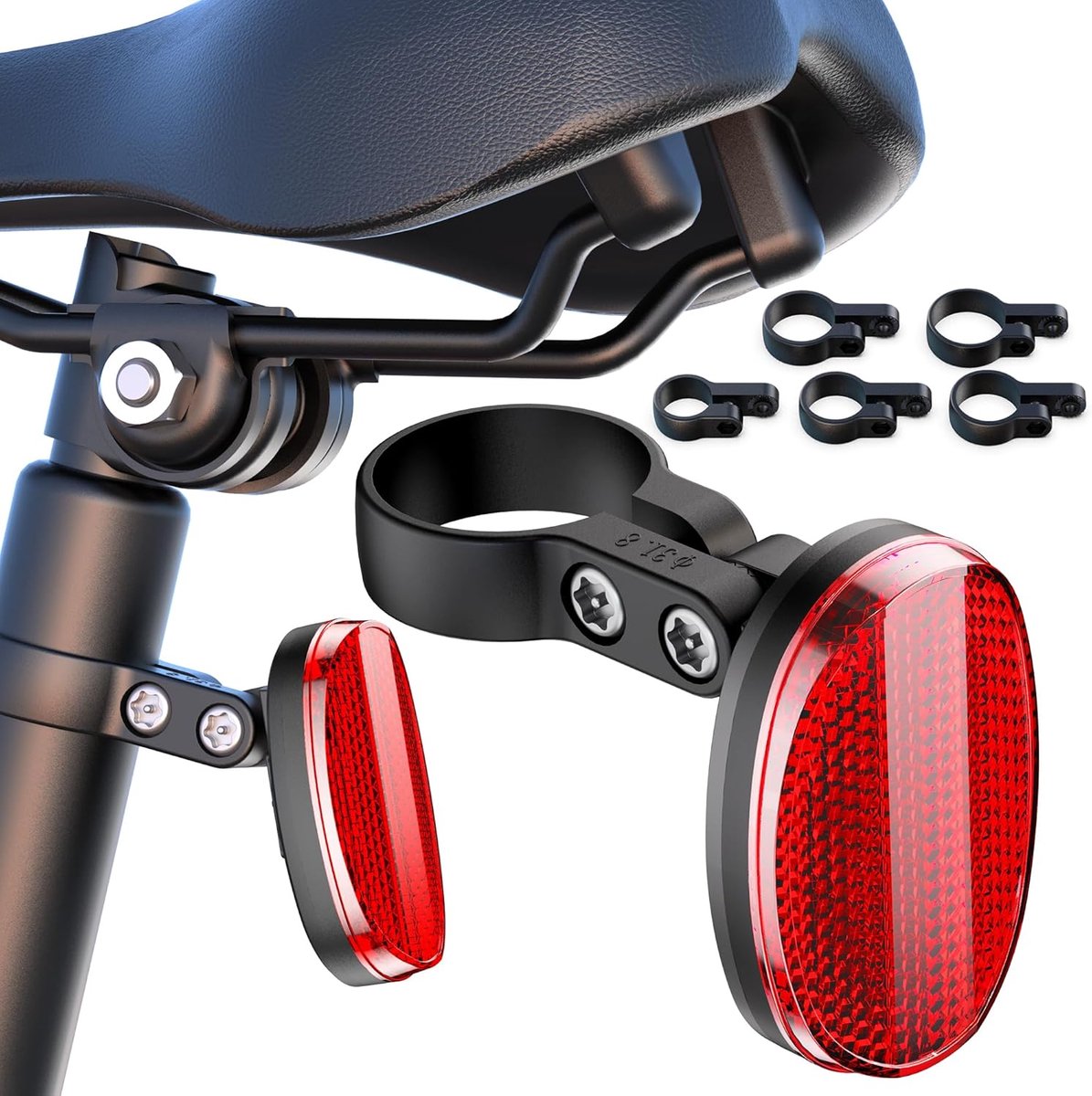 Verbeterd voor Apple AirTag & Moto Tag Bike Mount, Verborgen Bike Reflectoren voor AirTag Houder, Waterdichte Anti-Diefstal GPS Tracker Case met Schroeven & Gereedschap, voor Mountainbikes/Scooter