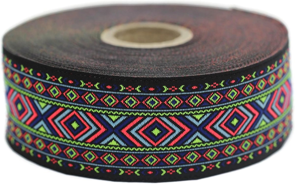 Jacquard lint oosterse reverie 10 m x 35 mm - rollen borduurlint voor naaiwerk decoratie 35995-V3