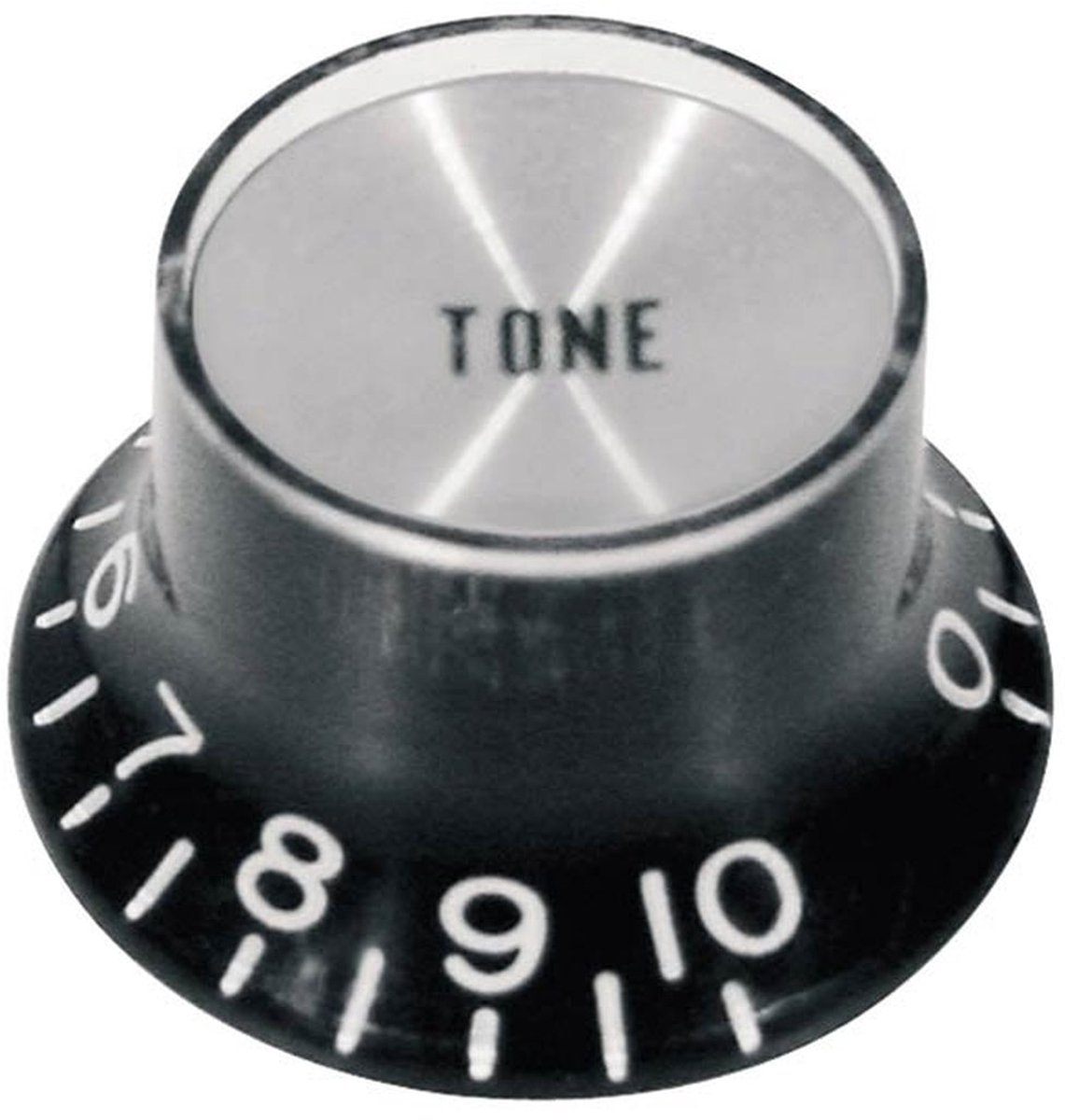 Boston KB-134-T Bellknop voor Inch Type Pot Shaft - Zwart met Chroomkap