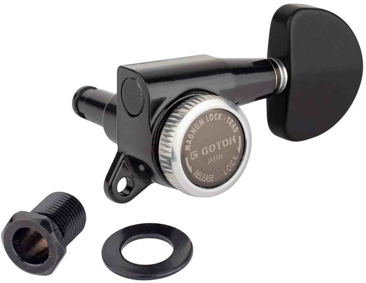 Gotoh GTH14142 SG381 stemmechanieken met Magnum Lock Trad and B20 knoppen, 3L3R, cosmo zwart