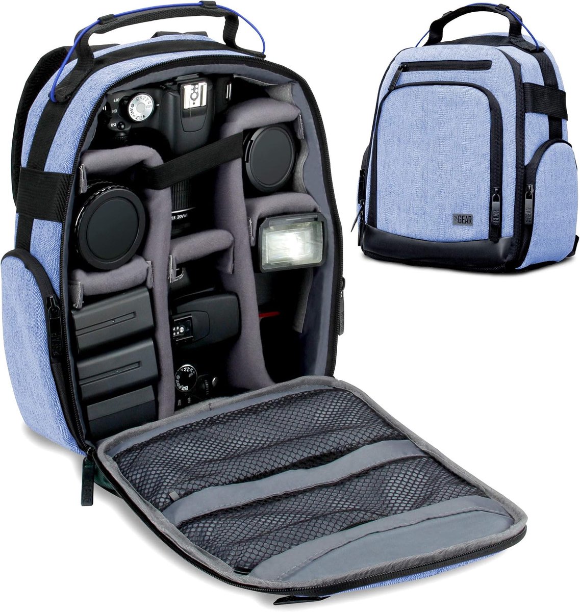 SnelShoppen - Foto Tas met Verdelers, Aanpasbare Accessoires, Opslag voor Lenzen en Overige Accessoires, Ademend Achterpaneel, Tas voor Reflexcamera -