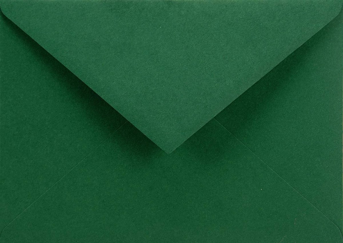 25 enveloppen donkergroen DIN C6 114 x 162 mm 115g Sirio Color Foglia voor bruiloft verjaardag doop kerst uitnodiging