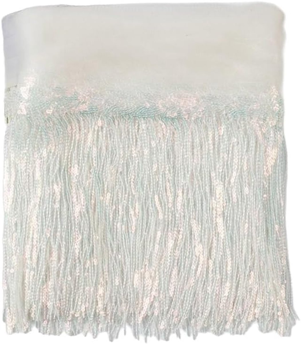 5 yards pailletten, kwastjes, franjesboord, 20 cm breed, franjes, trim kantband, franjeband, kwastversiering, sierband, kanten bekleding voor naaien, knutselen, kleding, latin, feestdecoratie,