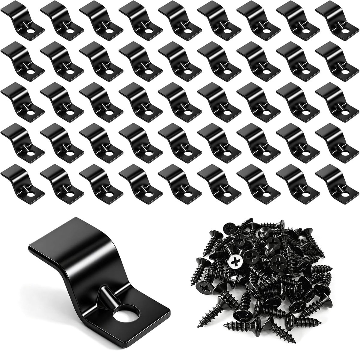 Z-clips voor tafelbladen, 40 verpakkingen (zwart)