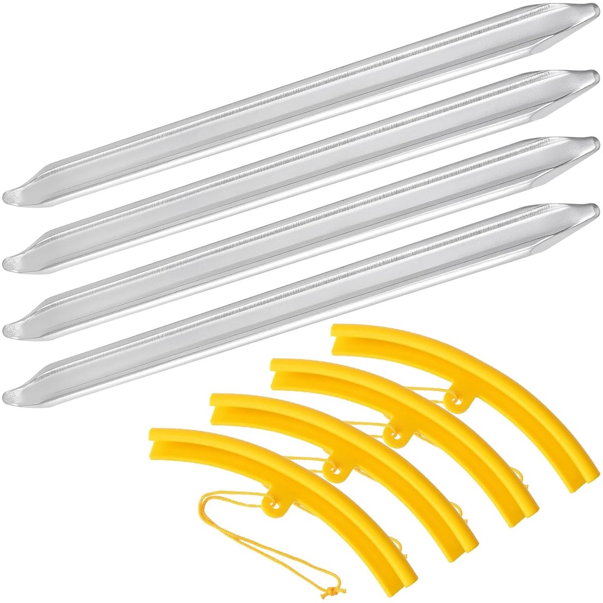 SnelShoppen - Bandenlichters 30 cm - 4 stuks Bandenmonteerijzer van Mangaanstaal met Velgbeschermers - Bandenmontagehendel voor Motorfiets, Fiets en W