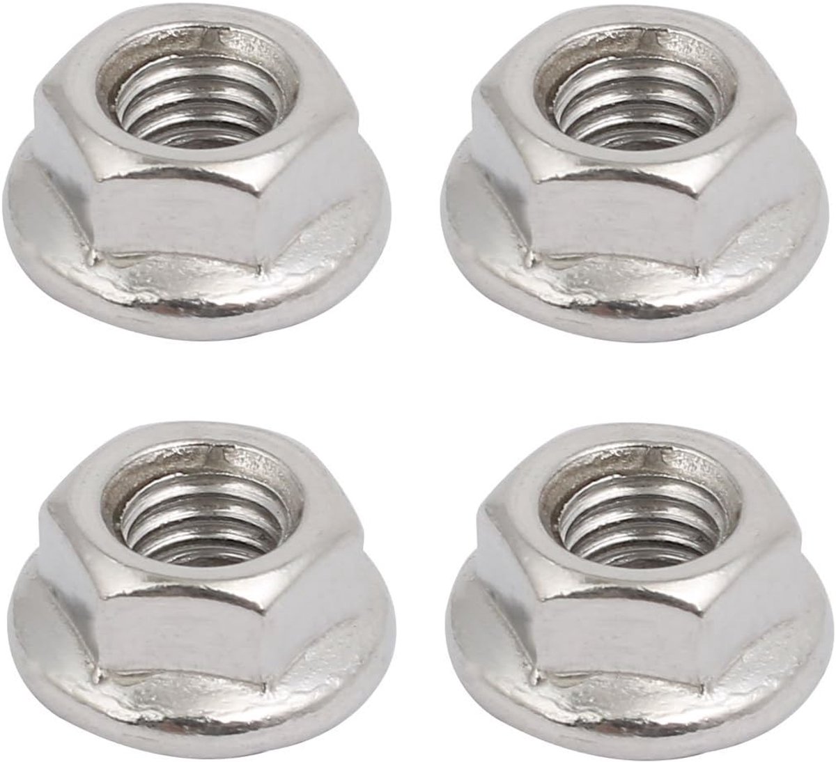M6 x 1 mm schroefdraad metrisch roestvrij staal 304 moer op basis links, 4 stuks