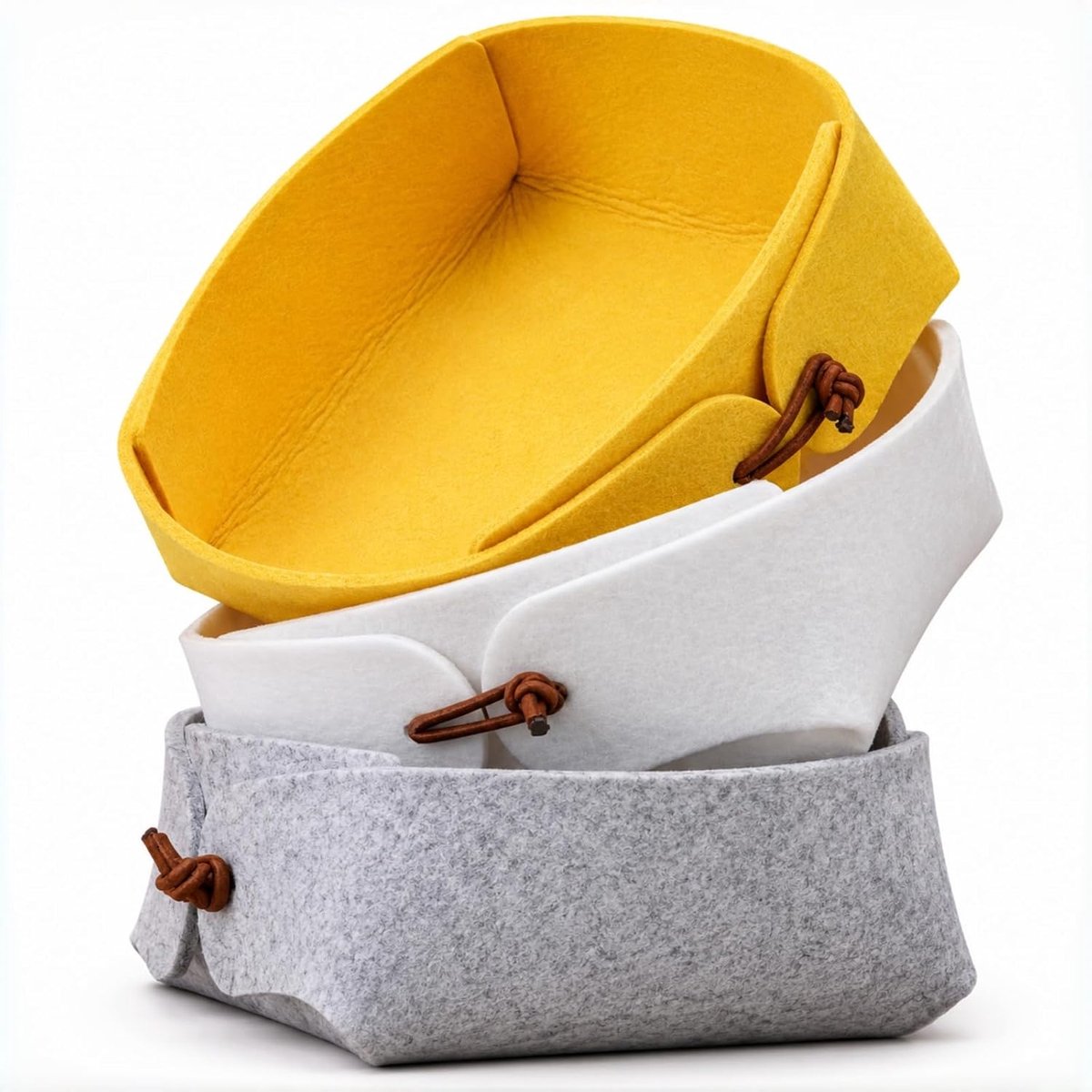 3 Pack Fold Vilt Desktop Opslag Mand Make-up Organiserende Mand voor Thuiskantoor Schrijven Bureau Mooie Caddy Containers