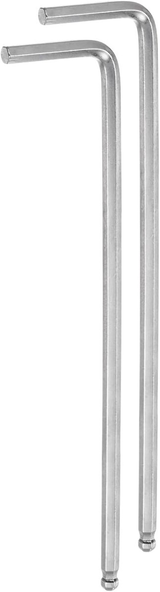 2 stuks inbussleutel kogelkop 4 mm metrische inbussleutel extra lange arm L-vorm reparatiegereedschap van chroom-vanadium-staal voor reparaties thuis