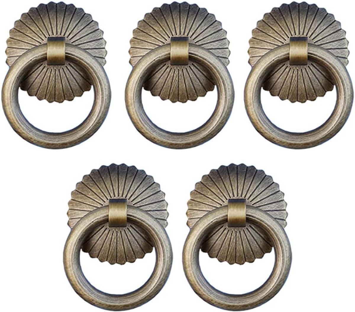 5 Pack Ring Lade Trekt, Antieke Lade Ring Pull Handvat Messing Knoppen voor Deurkasten Ladekast (35mm)