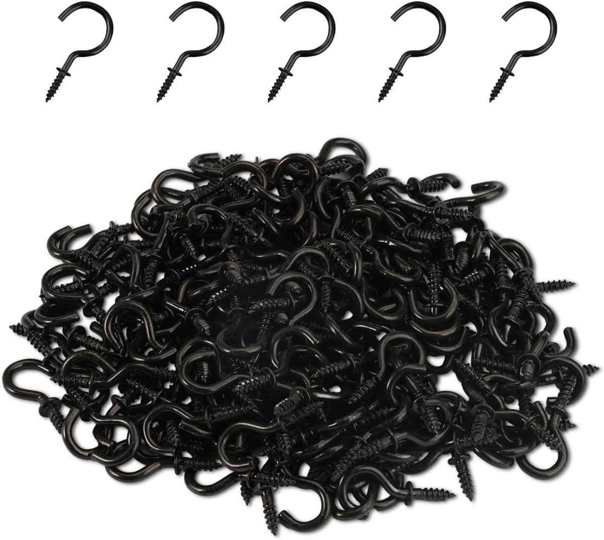 Haken, 1/2 inch piton om te schroeven | schroefhaken van metaal, plafondschroeven, kleine schroefhaken voor het ophangen van kopjes, potten, lampen, touwen