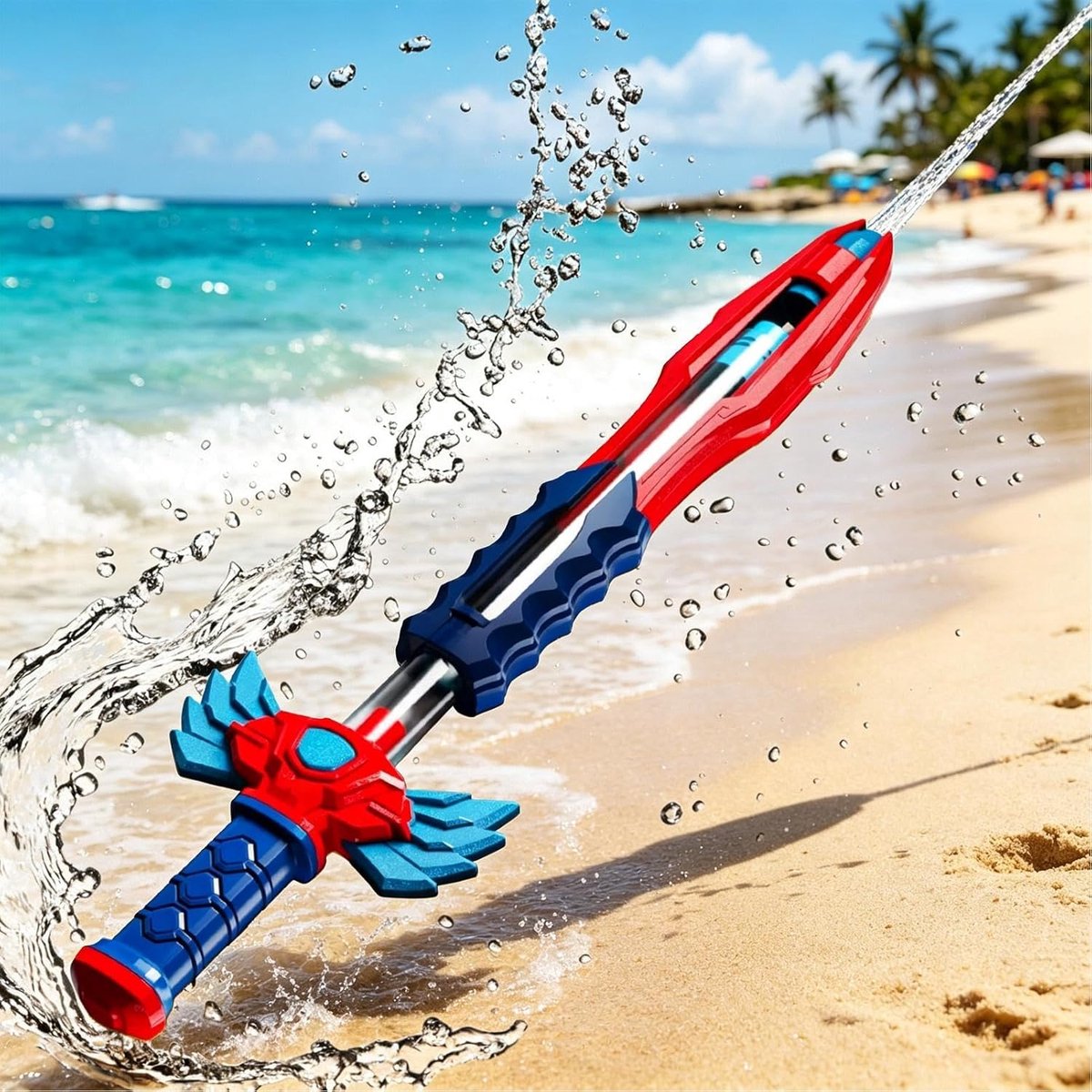 Water Sproei Speelgoed - Waterkanon Kinderen - Buiten Spelen - 5 Gaten Sproei - 43 cm Lengte - Blauw – foto 5