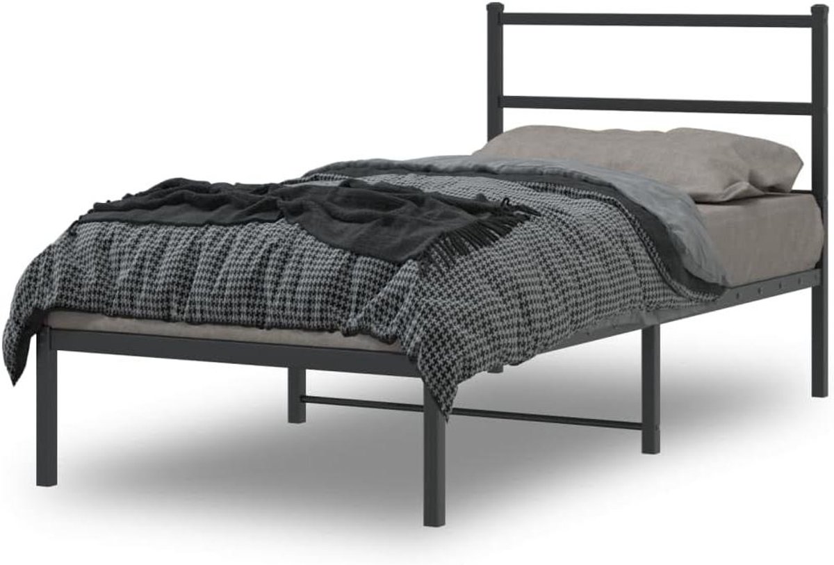 Smeedijzeren Bedframe - Metalen Bed - Slaapkamer Inrichting - Robuuste Constructie - 90 x 