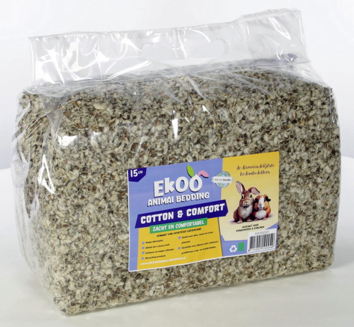 Ekoo Katoenen bodembedekking | 15 liter | stofarm en absorberend 15 Liter