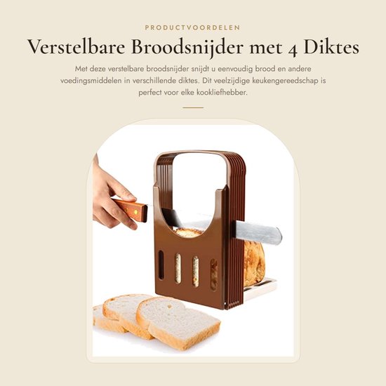 Vouwbare Handmatige Broodsnijder - Verstelbare 5 Laags Snijder voor Huisgemaakt Brood - Sandwiches - Ham - Kaas — afbeelding 5