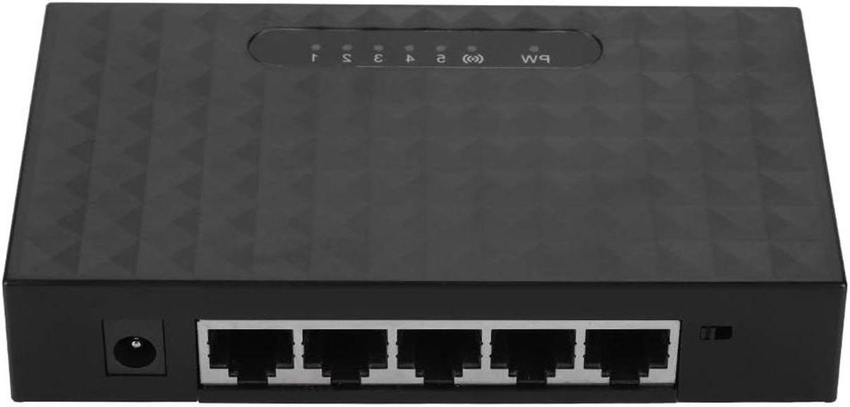 Ethernet Switch - Netwerk Hub - Netwerk Uitbreiden - 5 Poorten - 100 Mbps - Zwart