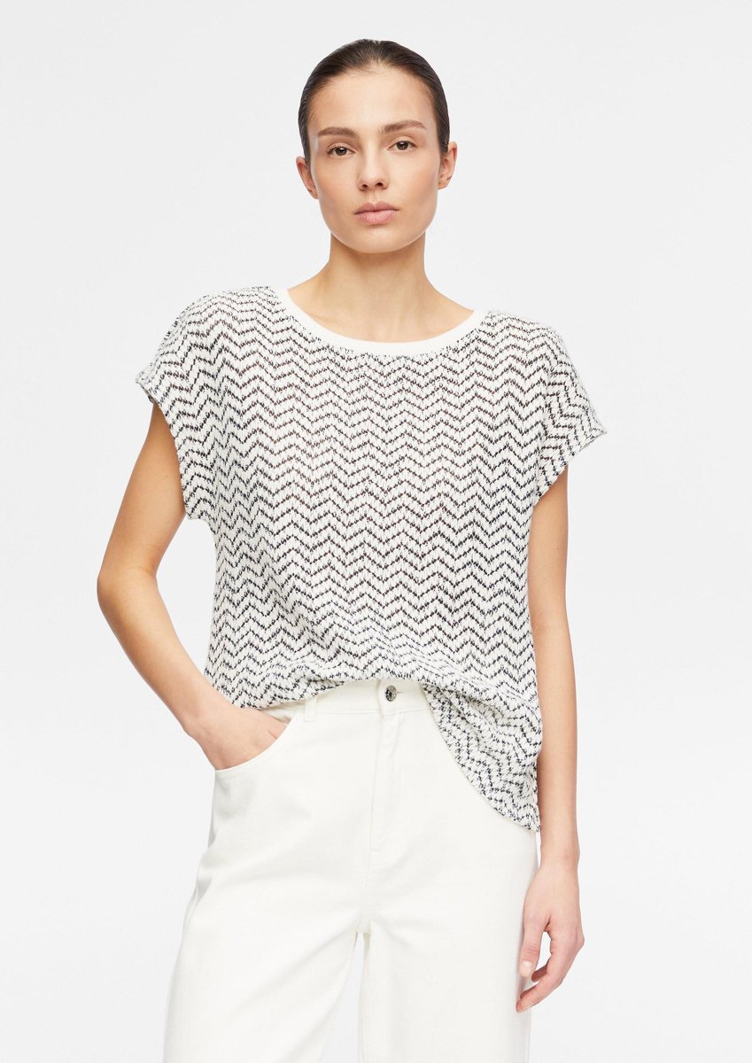 comma - female - Shirt van tricot met structuur