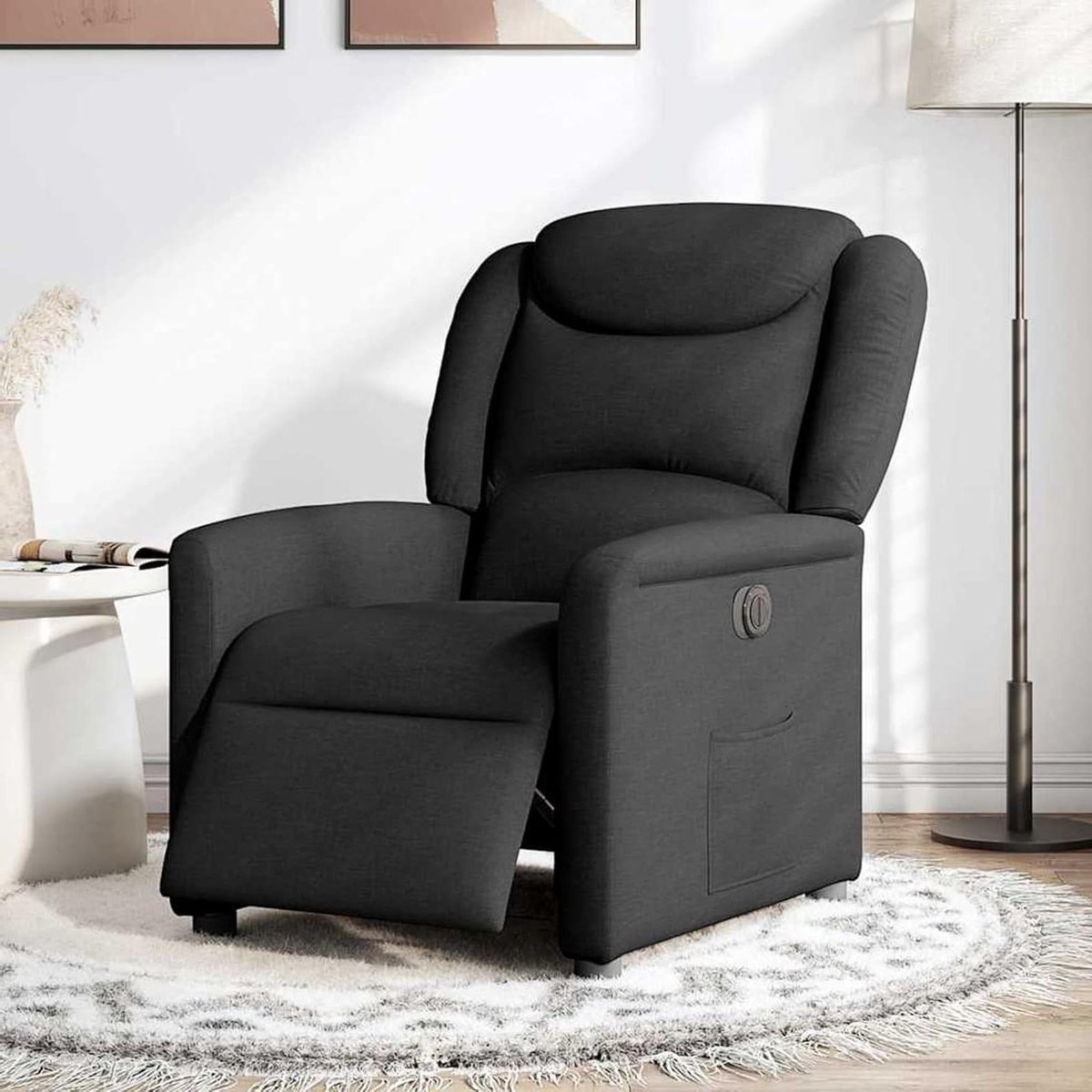 Elektrische Relaxstoel - Comfortstoel Zwart - Ontspannen Thuis - Gemotoriseerde Ligfunctie - 78x95x100 cm - Zwart