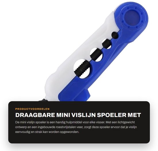 Dailygoods- Vislijnspoeler Draagbaar - Verstelbare Spoel - Mini-Spoelapparaat - Hengels Gereedschap - Roestvrij Staal Veer - Zakformaat 165x34x20 mm - Lijnopwinder van Dailygoods — afbeelding 5