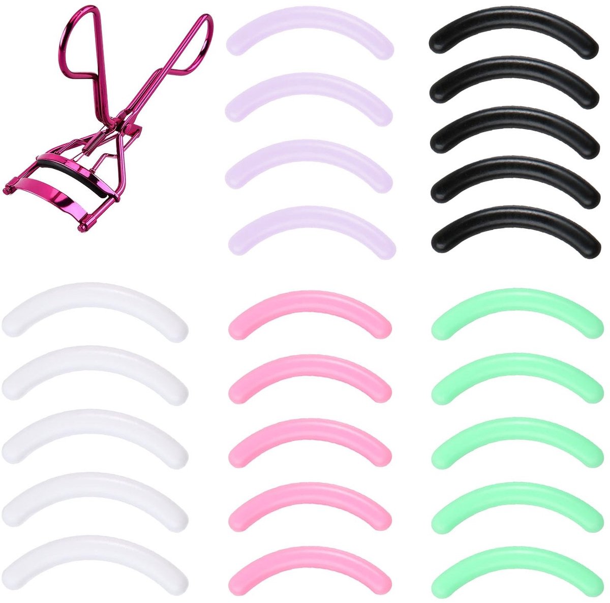 Dailygoods- Wimpertang Sterk - 24 Stuks Navullingen - Wimperkruller - Zachte Siliconen Pads - Lichtgewicht - Perfecte Krul