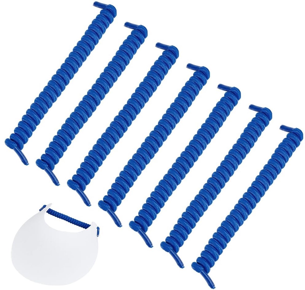 Dailygoods- Schoenveters 6 Paar - Vervangende Elastische Veters - Donkerblauwe Veters - 15 cm Lang - Duurzaam Polyester - Geschikt voor Sportschoenen - Schoenkoord