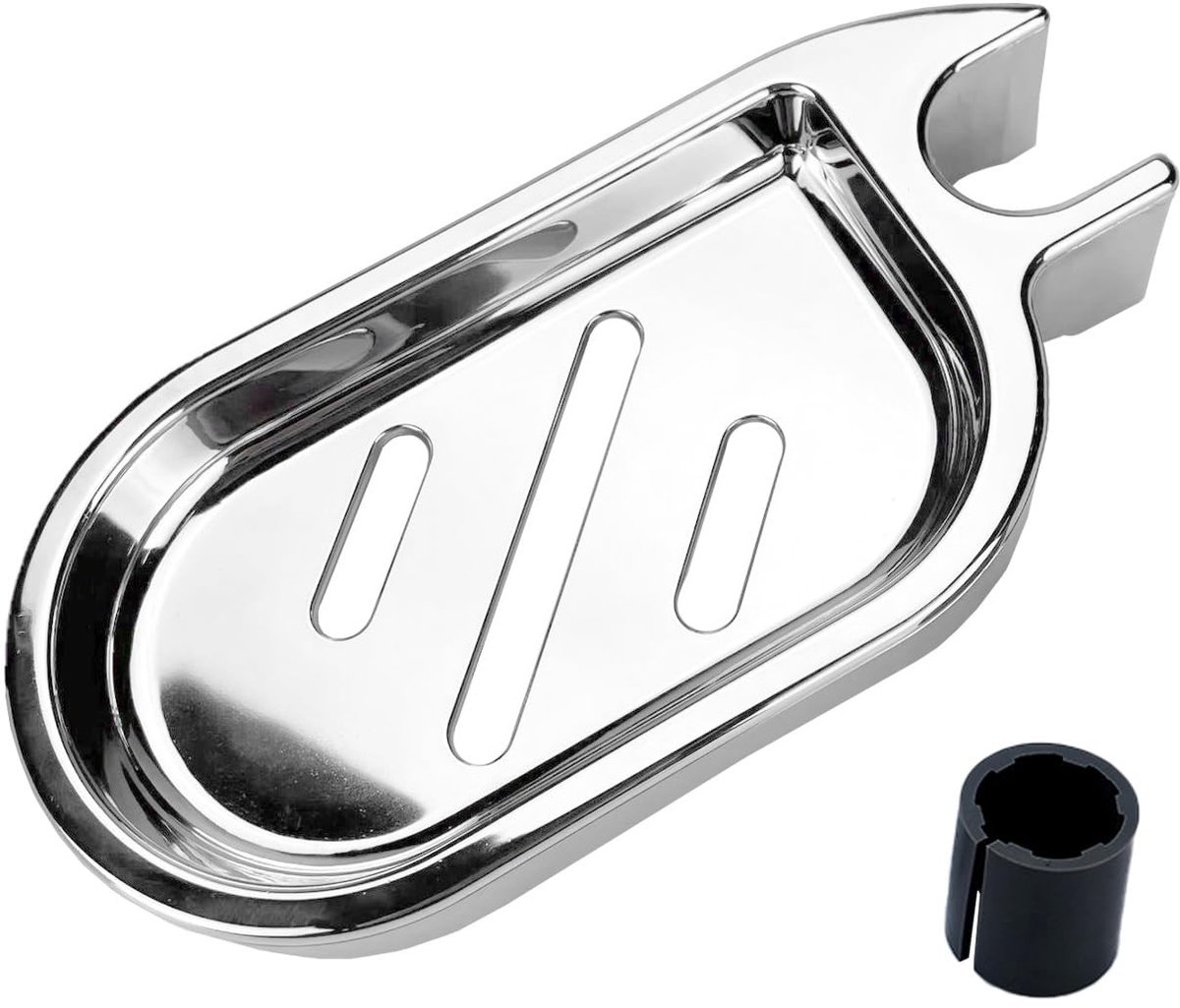 Dailygoods- Zeephouder Douche - Duurzaam ABS - Geschikt voor Douchestang 22 mm - Eenvoudige Installatie - Modern Design - Afmetingen 84 x 166 mm - Zeepdispenser
