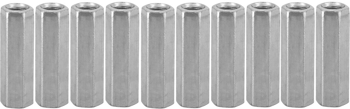 Dailygoods- Moer Zeskant 10 Stuks - M8 Hex Moeren - Gegalvaniseerd Koolstofstaal - Corrosiebestendig - Voor Metaalconstructies - Geschikt voor Montagewerkzaamheden - Zeskantmoer