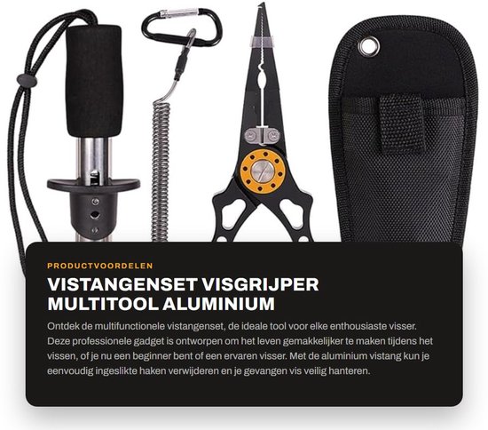 aladdien - Vistangenset - Visgrijper multitool - Aluminium vistang met veiligheidstas - Blauw - Vishaakverwijderaar - Geschikt voor vissers - Viscon.. van Aladdien — afbeelding 4