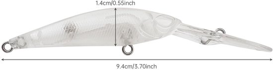 Dailygoods- Visspaties Set 20 Stuks - Ongeverfd Kunstaas - Topwater Crankbait - Drijvende Tackle - 3D Ogen - 9,4 cm/5,4 g van Dailygoods — afbeelding 3