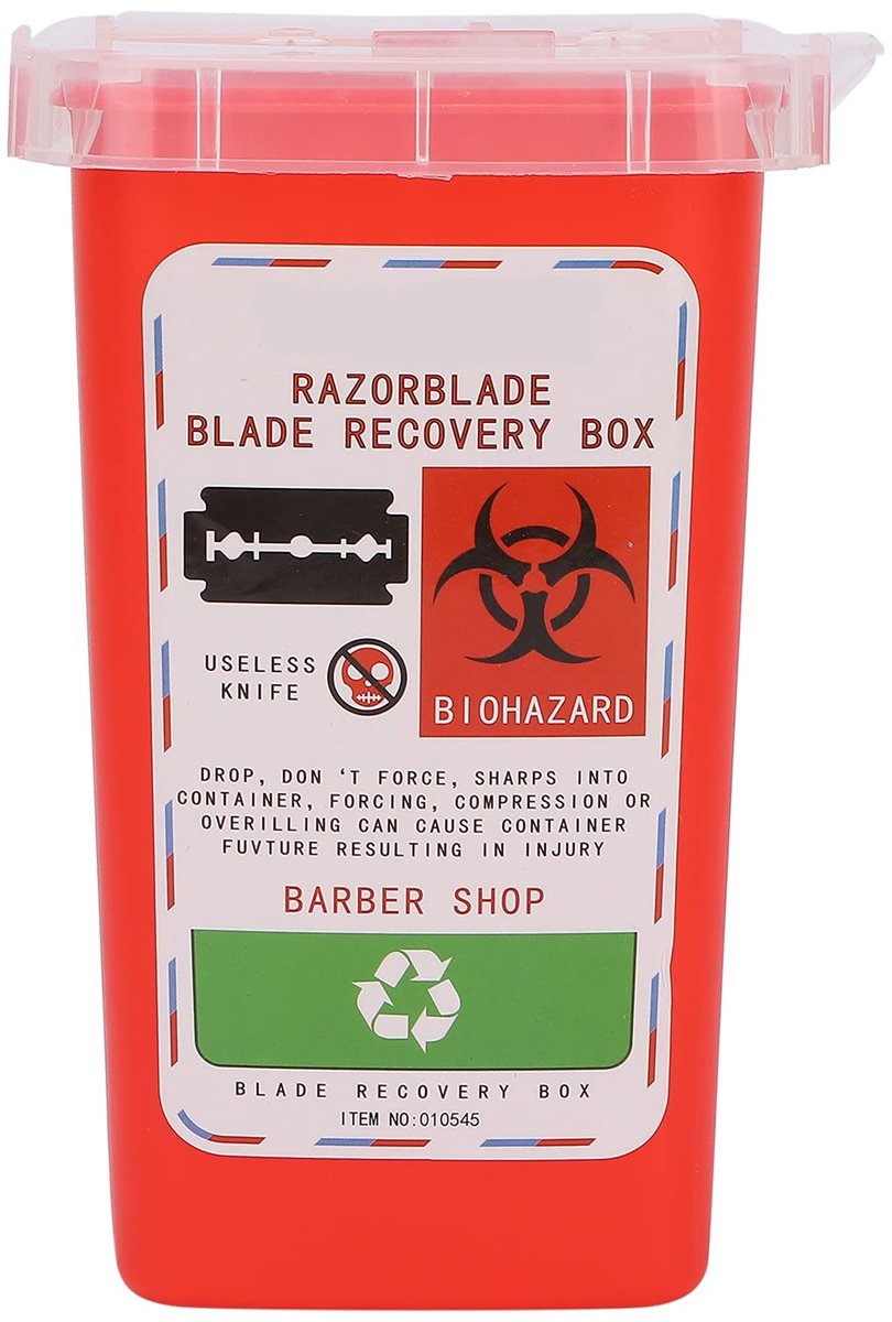 Dailygoods- Verwijderingsblad Professionele Kapper - Afvalbak voor Messen - Open Dekselontwerp - Geschikt voor Thuis/Salon - Kapsalon Emmer - Efficiënte Messenverwijdering