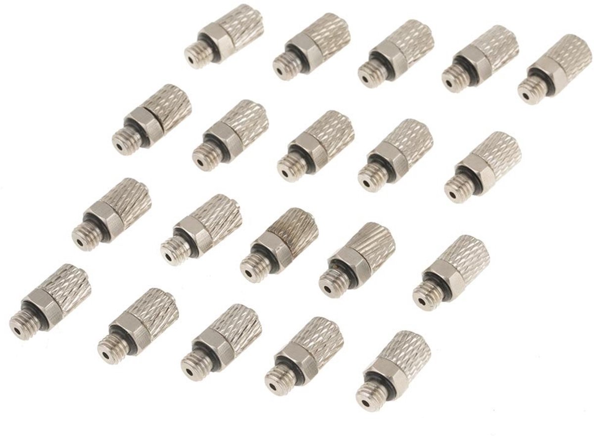 Dailygoods- Luchtkoppeling M5 4mm - 20 Stuks - Pneumatische Verbinding - Snelle Aansluiting - Schroefdraad - Gemakkelijk te Installeren - Pneumatische Connector