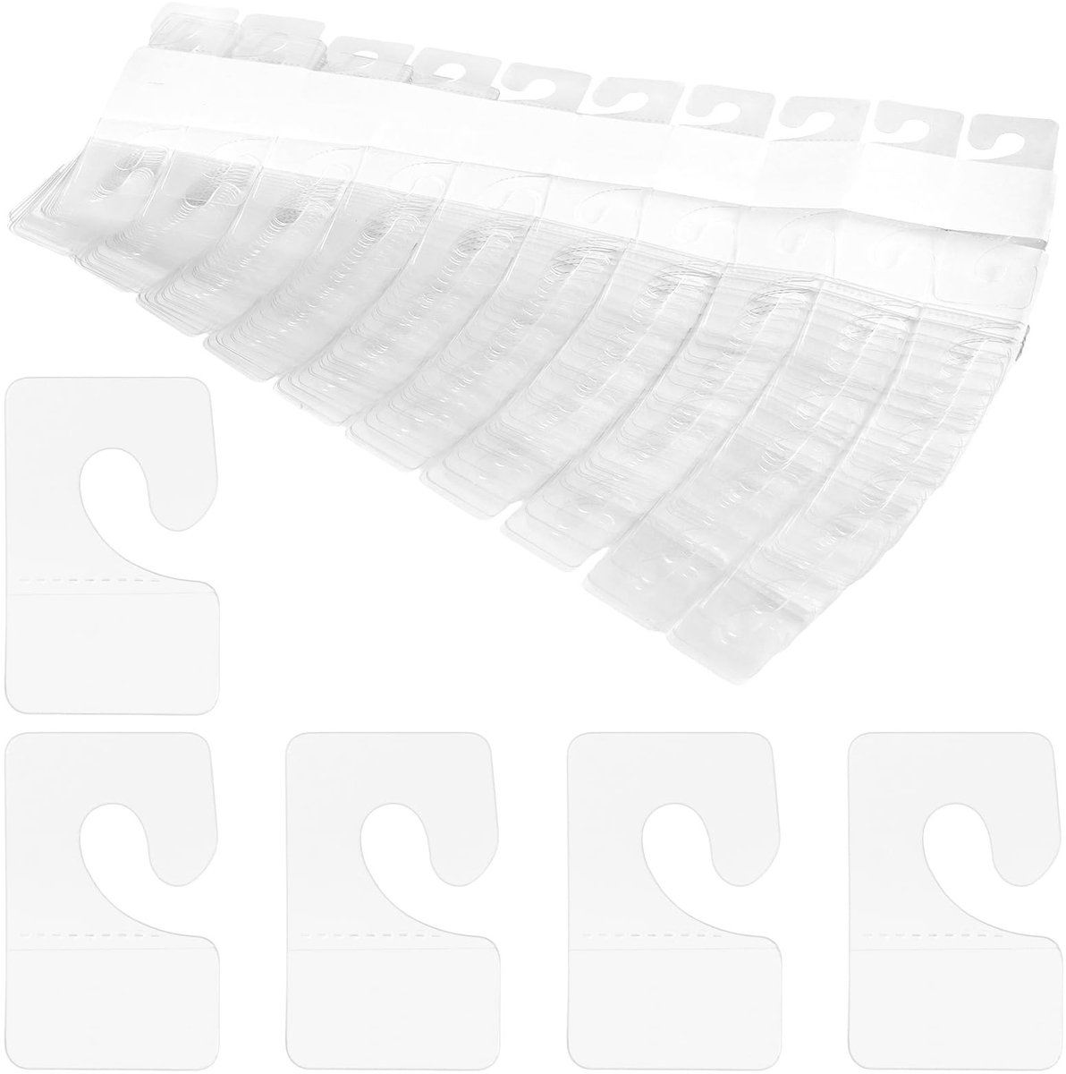 Dailygoods- Eurogathangers 600 stuks - Transparante ophanglussen - Zelfklevende kunststof - 42 x 27 mm - Robuuste plakstrips - Professionele productpresentatie - Ophanglabels