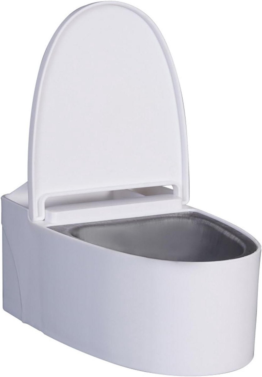 Wandtoilet vormige vogel potje - PP zelfklevende montagefeeder, afneembare trainingsmand | Perfect voor dwergpapegaaien, papegaaien, valkparkieten, parkieten kleine middelgrote rassen kooi habitat
