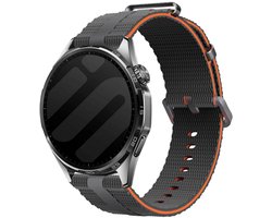 Strap-it Milanees bandje geschikt voor Samsung Galaxy Watch 7 (40/44mm) / Galaxy Watch 6 (Classic) / Galaxy Watch 5 (Pro) / Galaxy Watch 4 / Watch 3 / Watch FE / Polar Ignite 3-2 / Pacer / Unite / Huawei GT3 - GT2 - Donkergrijs/Oranje