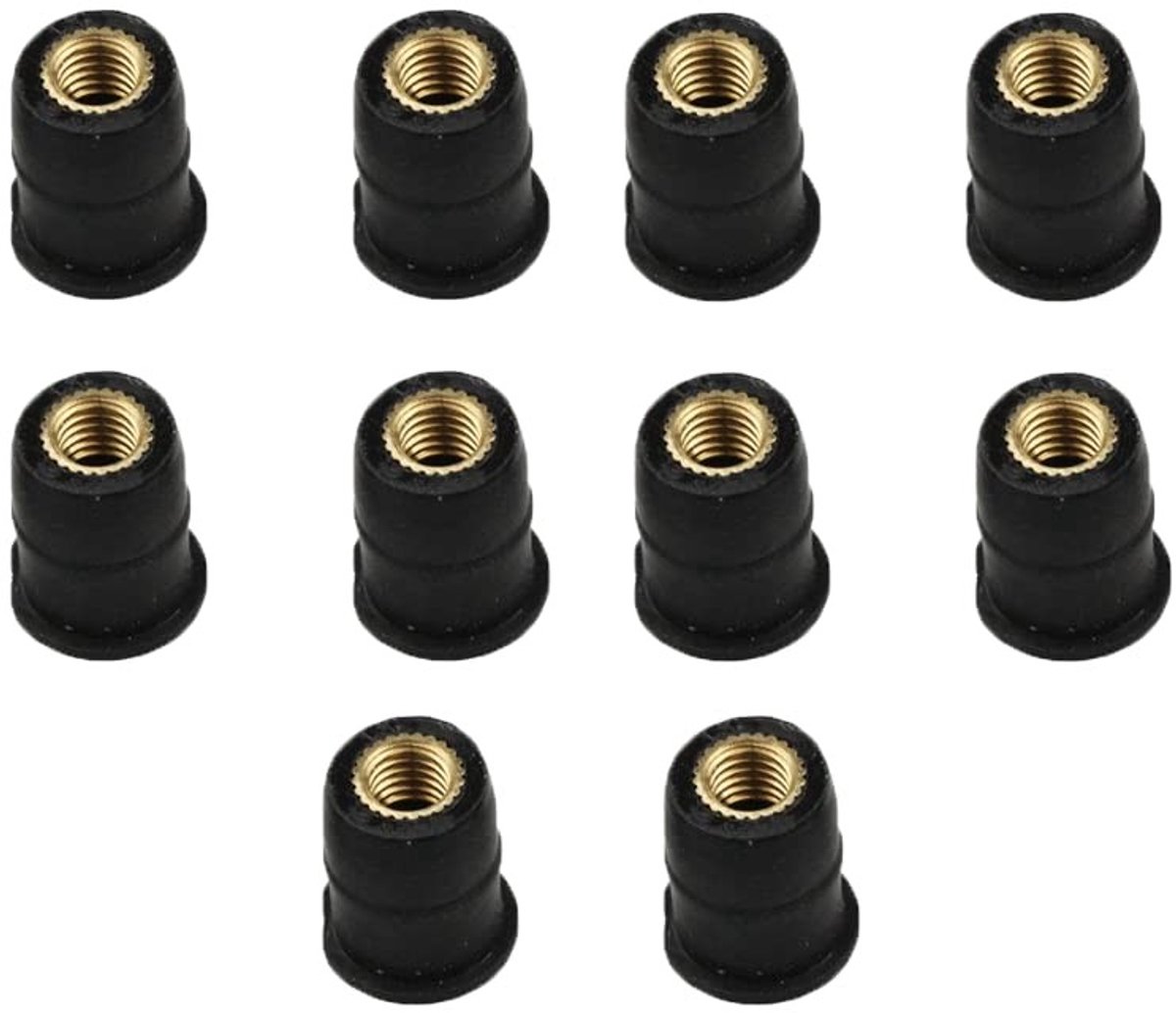Dailygoods- Wellnut Motorvoorruit 10 stuks - Messing/Rubber - Voor Motorfiets - Universeel Gebruik - 5 Meter - Duurzaam - Rubberring