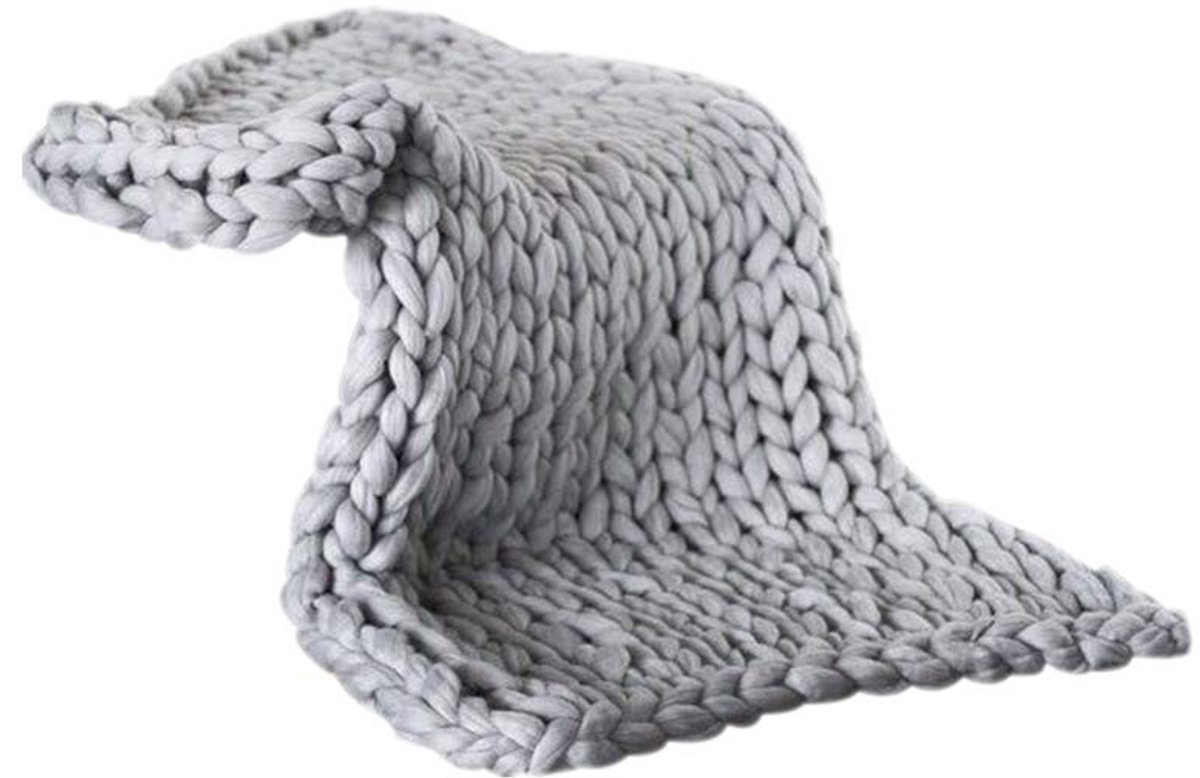 Dailygoods- Gebreide Deken - Handgemaakt - Zacht/Warm - Multifunctioneel - 50x50/80x100/100x100 cm - Unieke Kasjmier Touch - Plaid