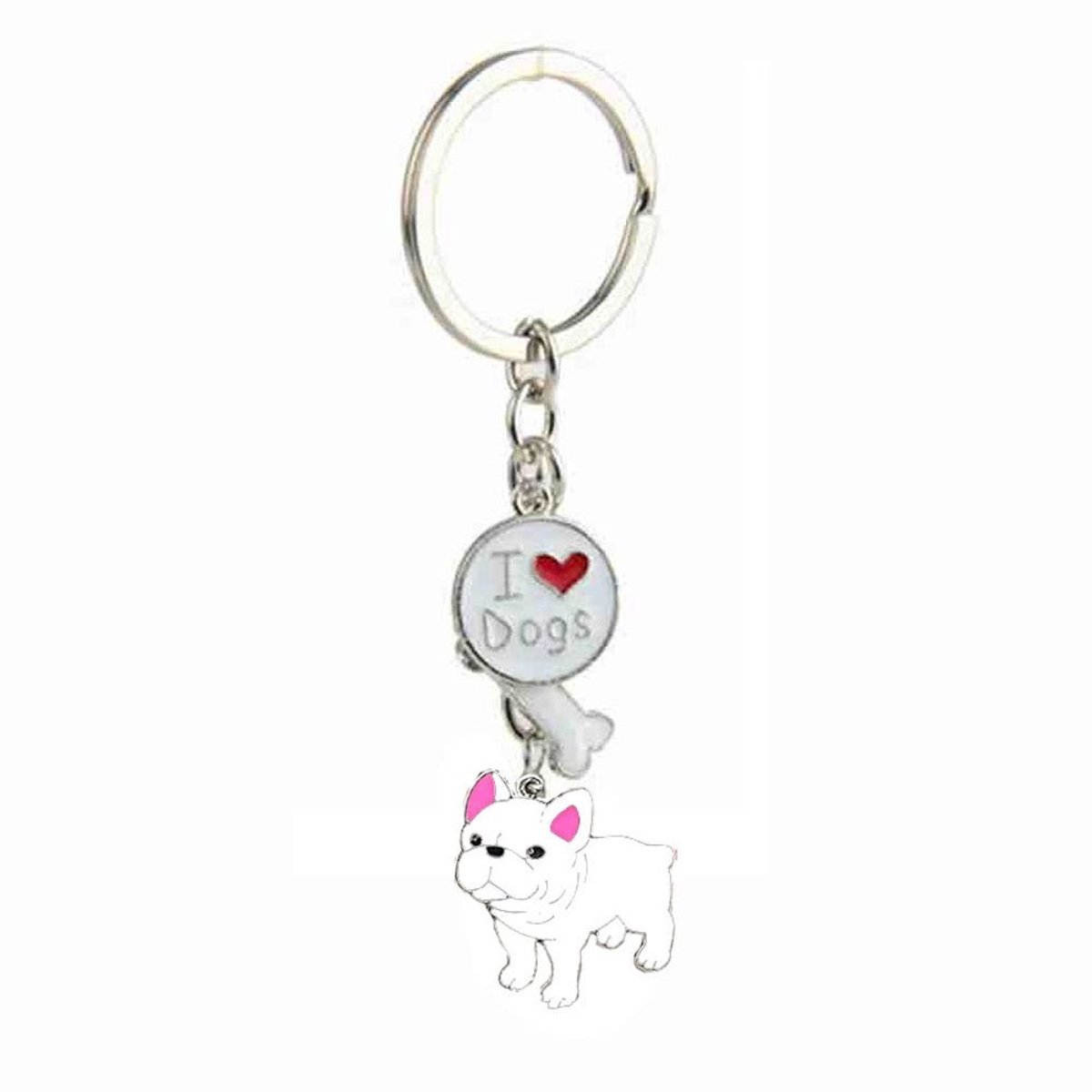 Dailygoods- Hondensleutelhanger Schattig Design - Kleine Sleutelhanger - Metalen Sleutelhanger - 35 x 28 mm - 1 Stuk - Lichtgewicht 25 g