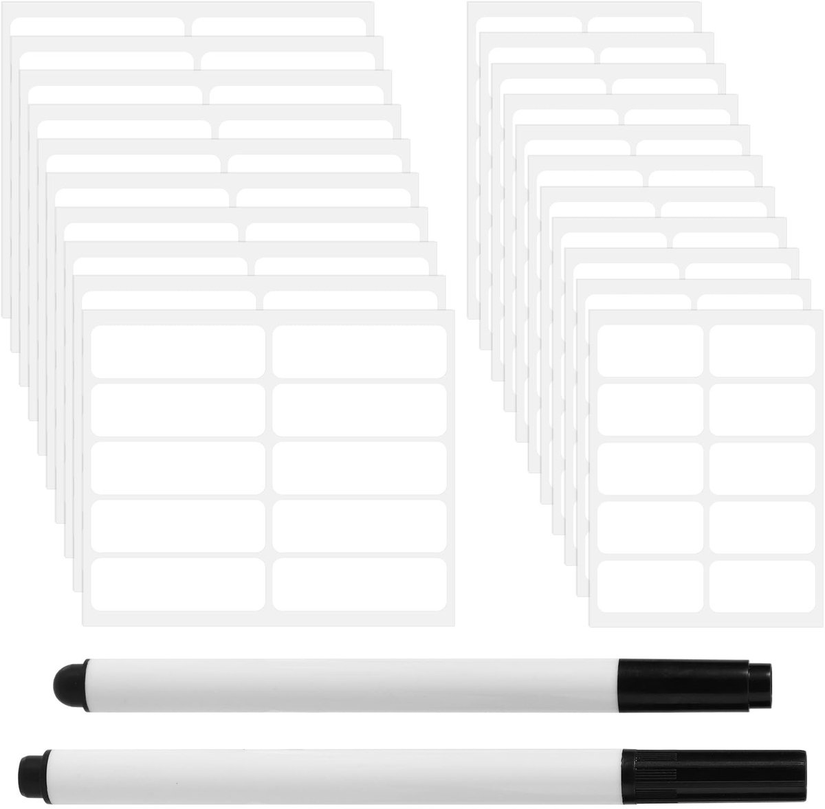 Dailygoods- Naamlabels 300 Stuks - Waterdichte Kledinglabels - Zelfklevend - 2 Markers - 2 Maten - Hoogwaardige Stof - Label
