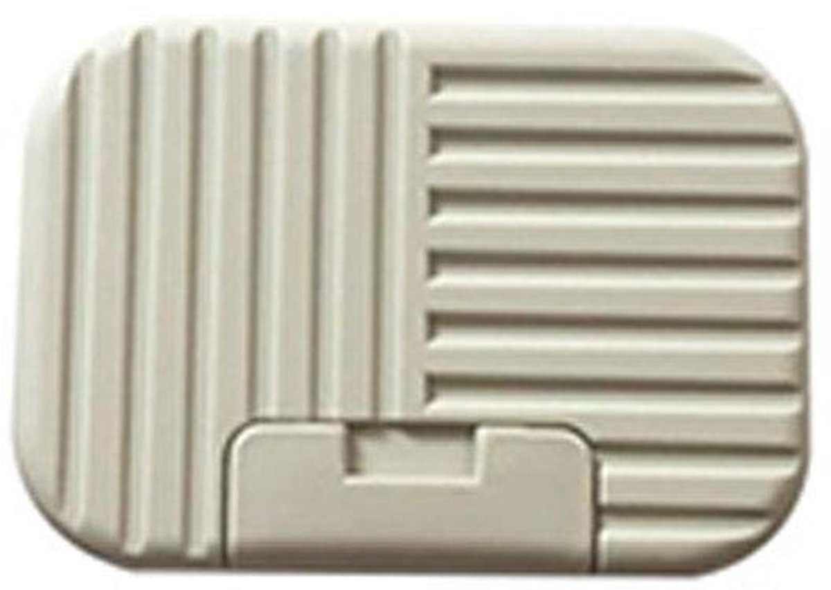 Dailygoods- Reiszeepdoos - Duurzaam - Antilekkage - Compact - Gestreept/Smiley - 11cm x 7,5cm x 5cm - Geschikt voor zeep en waszeep - Zeepcontainer