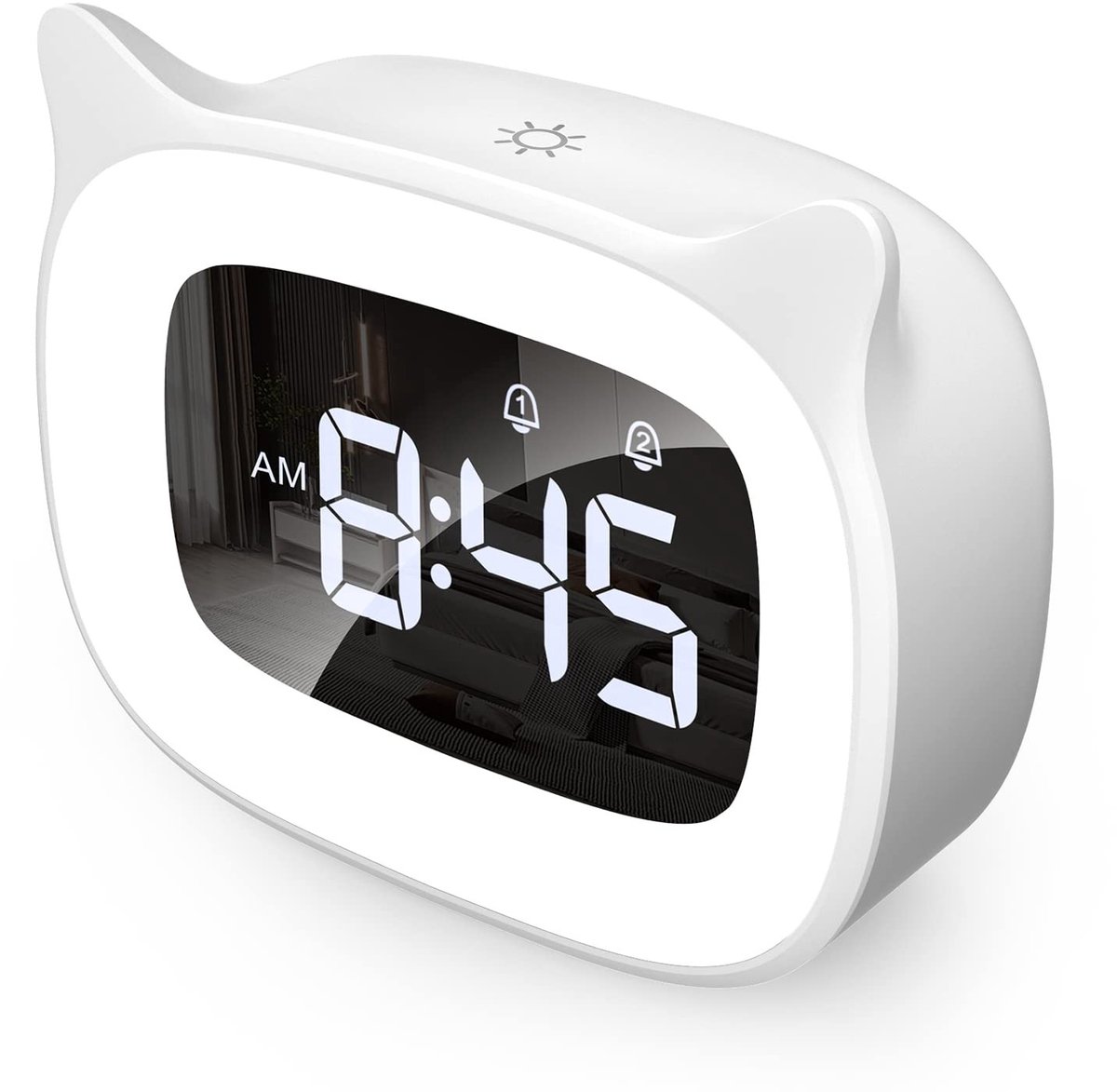 Dailygoods- Digitale Wekker met Licht - Wekker Kind - Dubbele Wekker - Radiogestuurde Klok - Snooze-Functie - 18 Muziek-Beltonen - 5 Helderheidsmodi