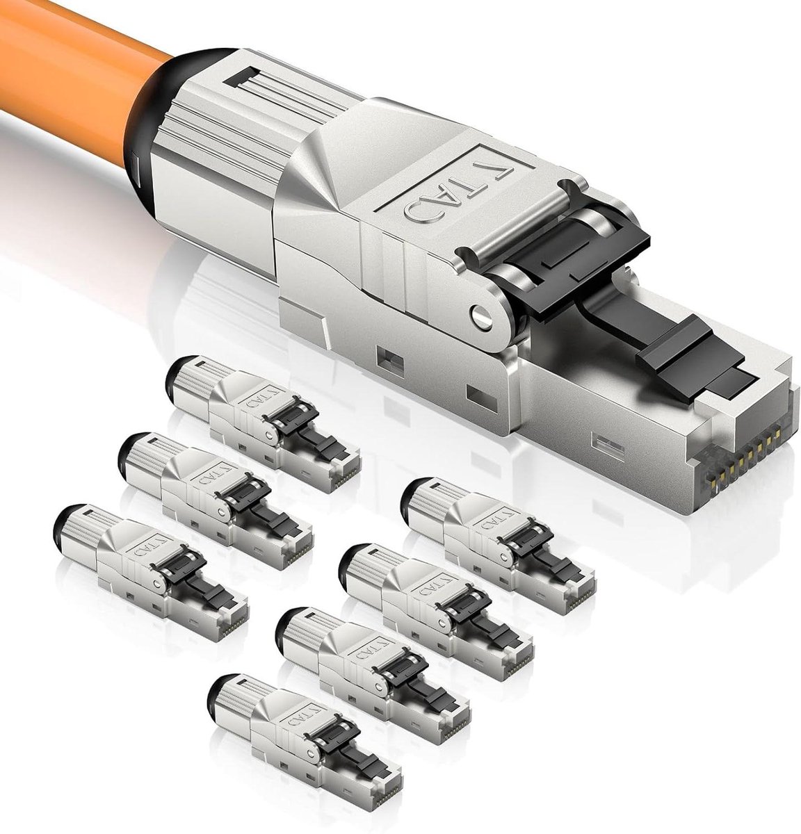Netwerk Plug - RJ45 Connector - Snelle Installatie - Gereedschapsloos Herbruikbaar - 10 Gbit/s - Metaal