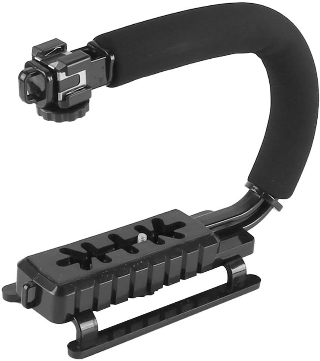Dailygoods- Stabilisator met antislip schuimgreep - Video-opnamestabilisator - Flitsschoen - Stevige handgreep - Geschikt voor DSLR-camera's - Ideaal voor extreme sporten - Videostabilisator