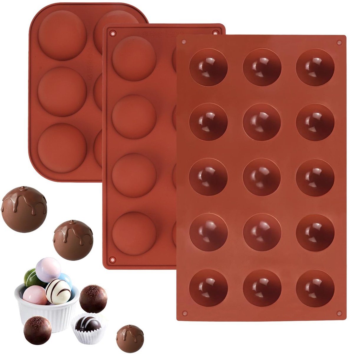 Dailygoods- Siliconen Vormen - Flexibele Chocoladevorm - Halve Bol - Gelei Vorm - Bakvorm - Voedselveilig Materiaal