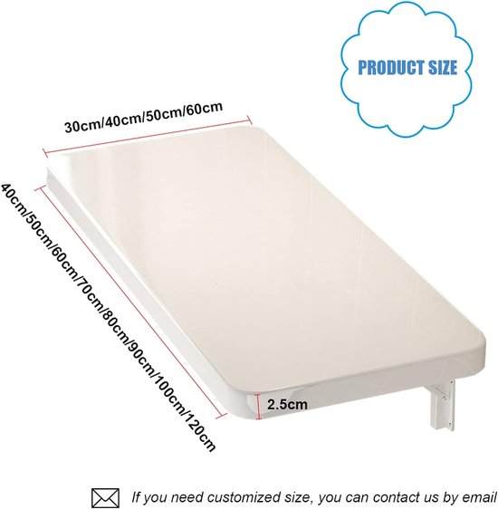 Klaptafel - Wandbureau - Ruimte Besparen - Inklapbaar Ontwerp - 70x30cm - Transparant — afbeelding 3