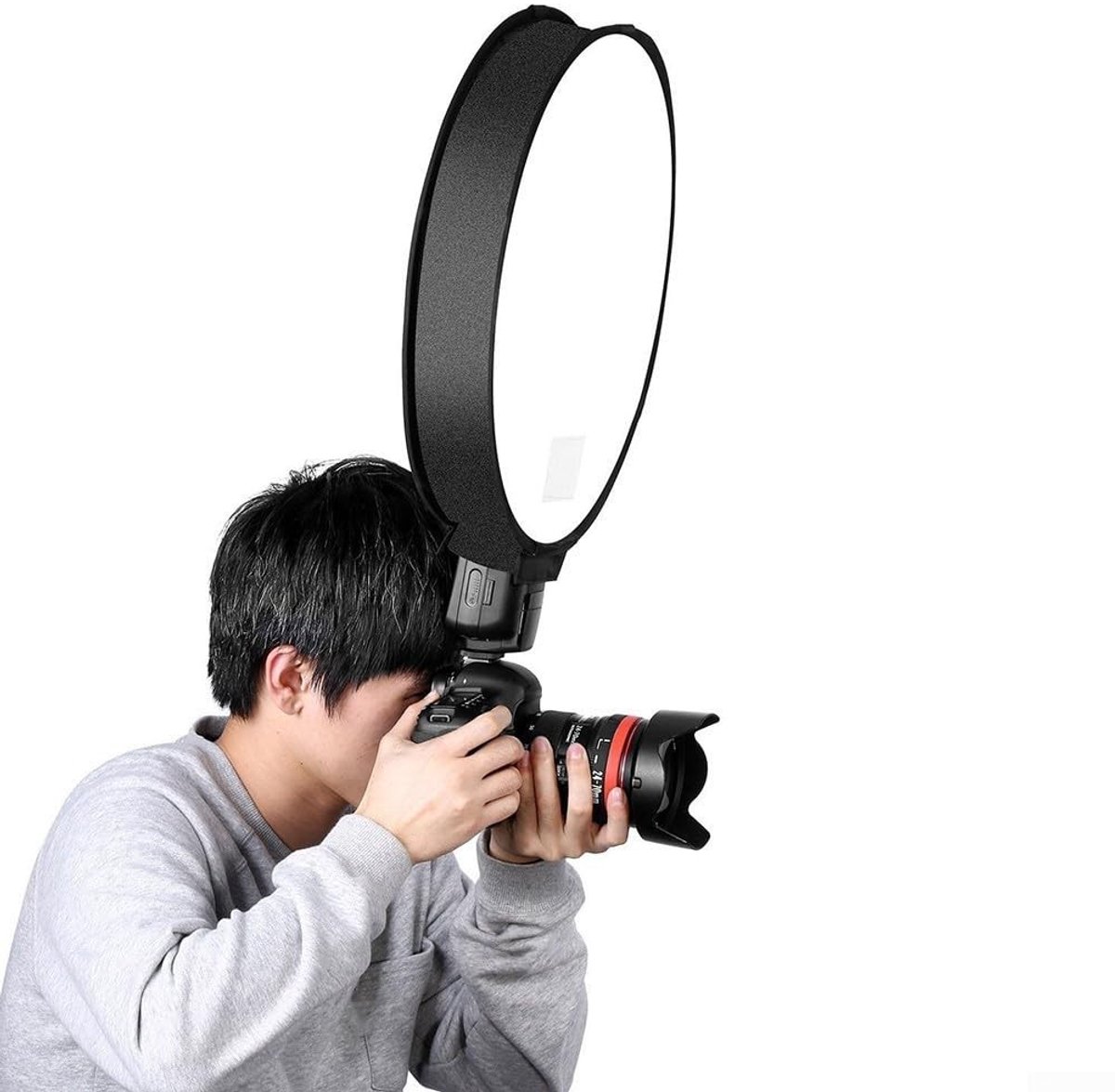 Dailygoods- Softbox Professionele Verlichting - Ronde Softbox - Flitsdiffuser - 30 cm - Natuurlijke Foto's - Zacht, Diffuus Licht