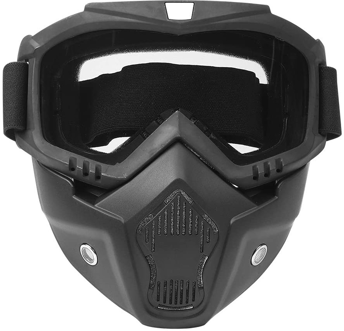 Dailygoods- Motorbril Afneembaar Masker - Hoge Elastische Band - Slagvast Frame - Anti-UV Lens - Comfortabele Spons - High-Definition Lens - Motorhelm