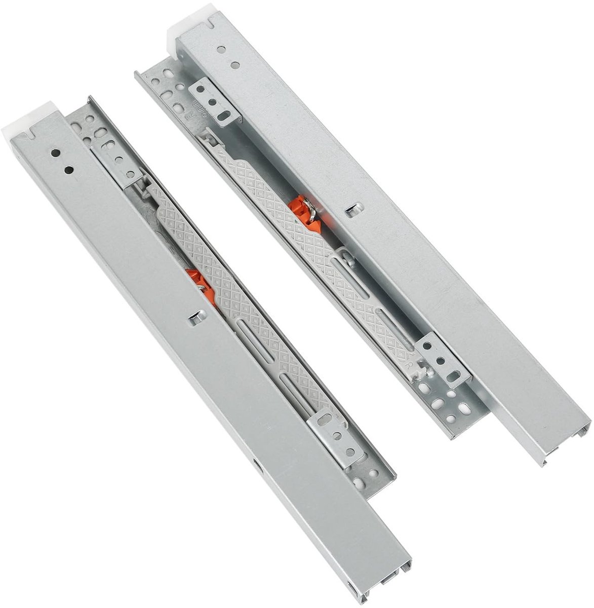Dailygoods- Ladegeleiders volledig uittrekbaar - Hydraulisch gedempt - Telescopische rails - Vloermontage - Driedelig ontwerp - Geluidsreductie tot 30 decibel - Laderails