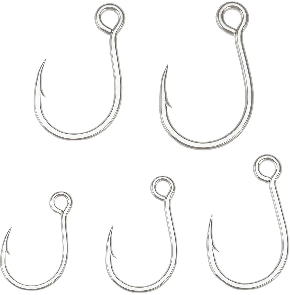 Dailygoods- Vishaak 50 Stuks Koolstofstaal - Weerhaak - Geschikt voor Zoetwater/Zoutwater - Maten 1#/2#/4#/6#/1/0 - Scherpe Haak - Stevig Visvermogen
