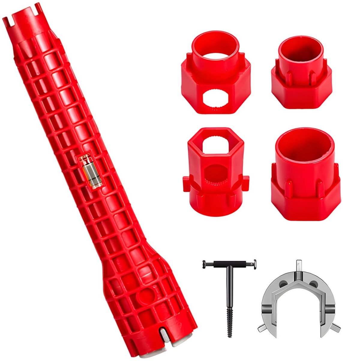 Dailygoods- Wastafel Gereedschap 14-in-1 - Multifunctionele Kraansleutel - Pijptang - Kraaninstallatie - Installatiegereedschap - Robuust Ontwerp