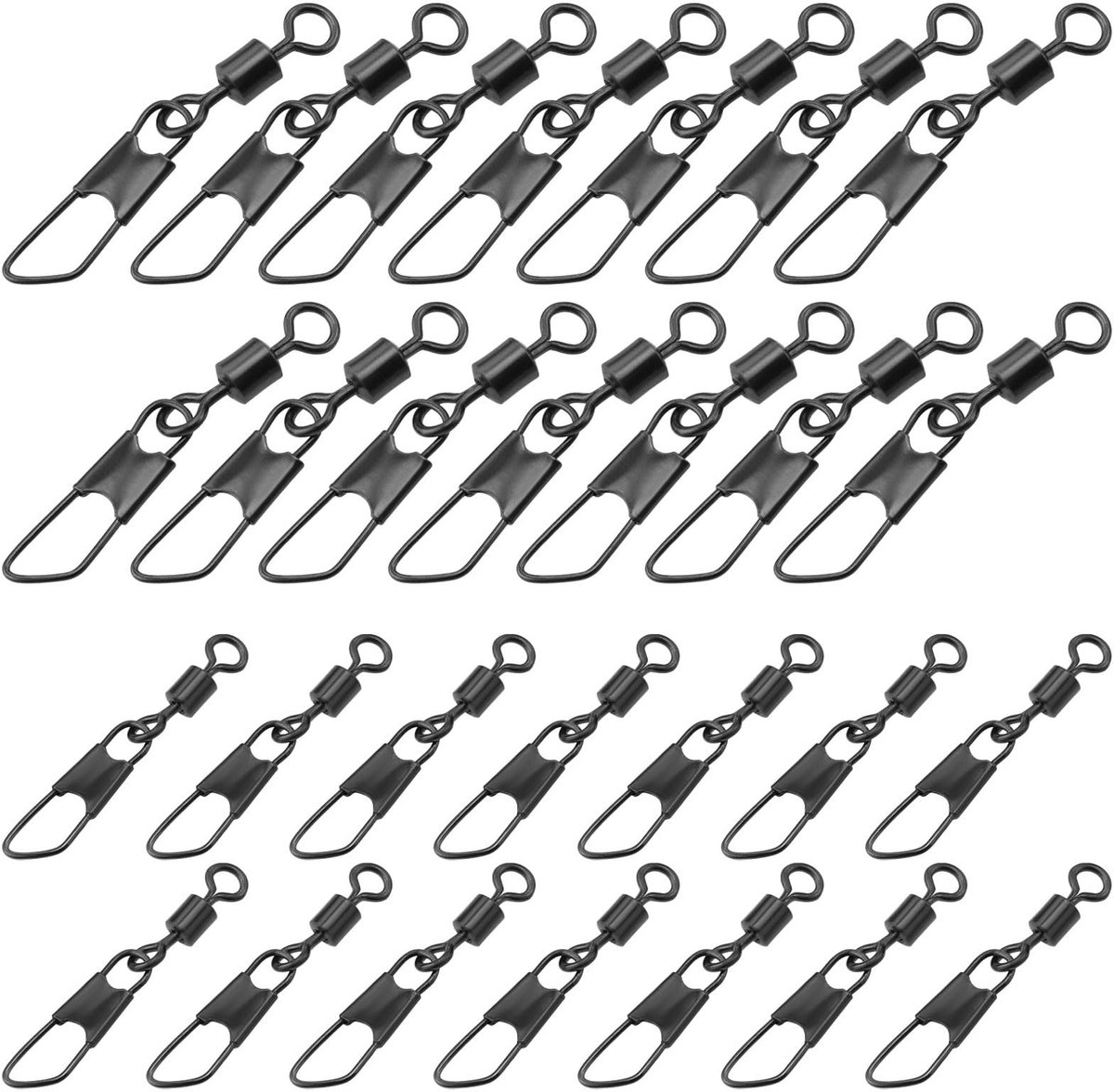 Dailygoods- Vissenclips 100 Stuks - Draaibaar - 32 mm/23 mm - Corrosiebestendig - Hoogwaardig Koper/Roestvrij Staal - Flexibele Rotatie - Visaccessoires